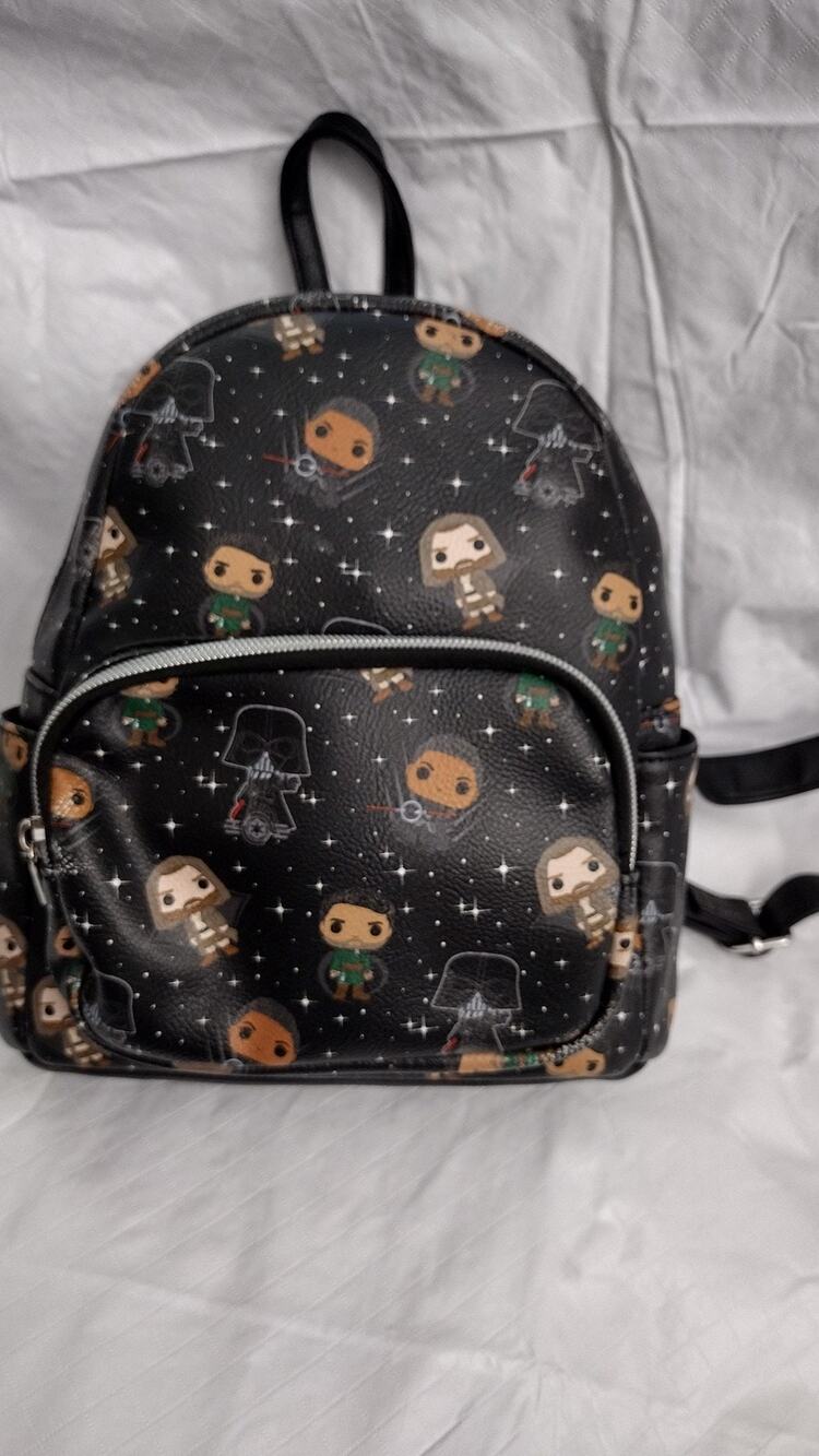 Star Wars Funko Mini Backpack Bag Black Chibi Print Womens 10x10x5 Movie Purse